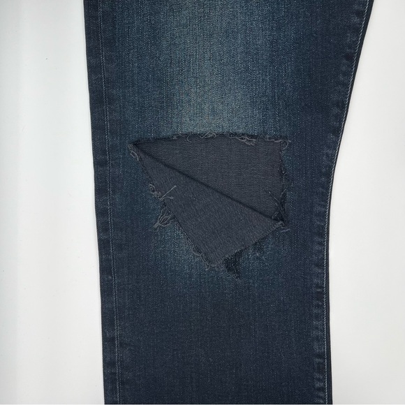 NWT 7 For All Mankind Easy Slim High Rise Blue Jeans Women's Size 31 Ripped Knee - Picture 6 of 12